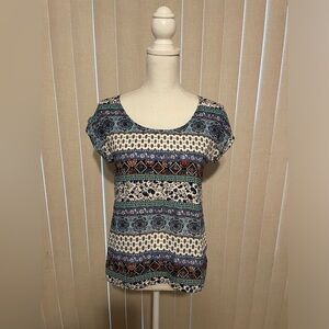 Pink Rose Printed Top Size Small